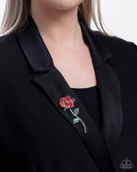 Reliable Rose Red Brooch