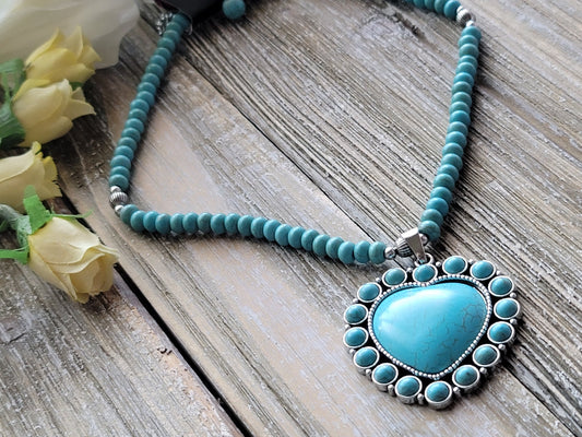 A Heart of Stone - Blue Necklace